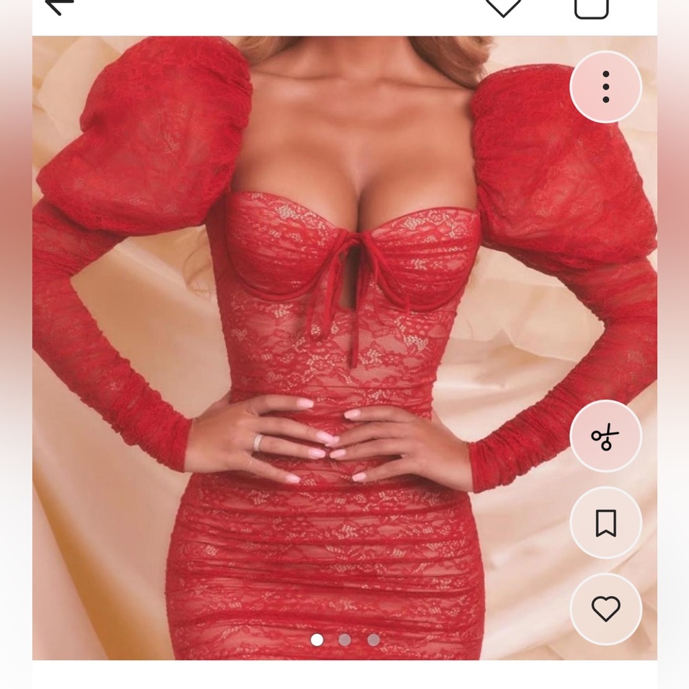 Oh Polly Red Lace Mini Dress perfect for Costume